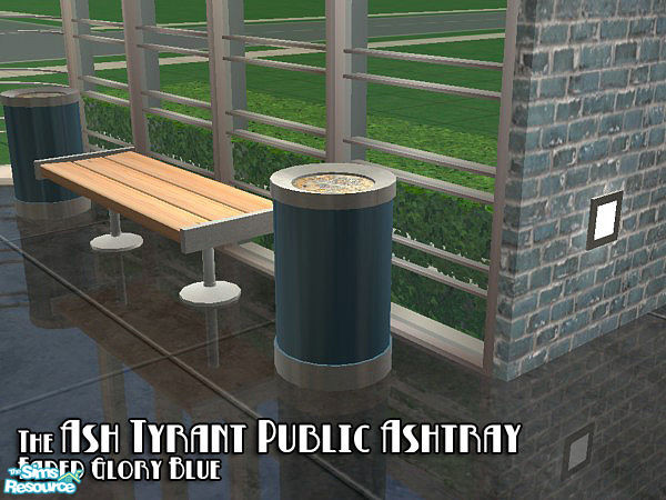 Sims 2 — Public Ashtray - Blue Recolor by BeOSBoxBoy — An homage to the utilitarian furniture of the 1940s-1960s; a