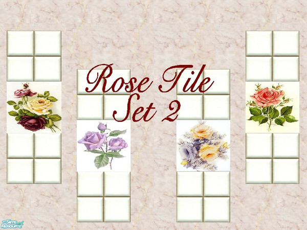 Sims 2 — Rose Tile Wall Set 2 by lollipop6969 — Here are the matching walls to go with my rose tile floor set 2.Walls