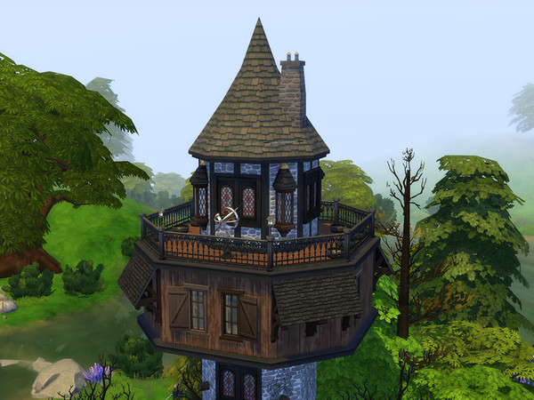 Sims 4 — Merlin's Tower by CherryNellie — Some say that this tower was donated by King Arthur to the famous Merlin, who