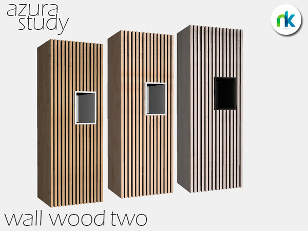 Sims 4 — Nikadema Azura Study Wall Wood Two by nikadema — Three colors on the file Small slot included You can find the