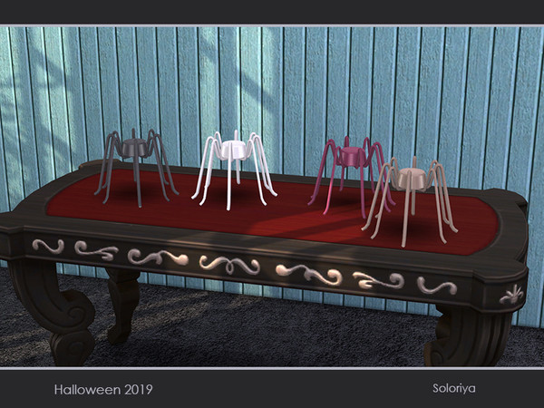 Sims 4 — Halloween 2019. Spider by soloriya — Porcelain spider. Part of Halloween 2019 set. 4 color variations. Category: