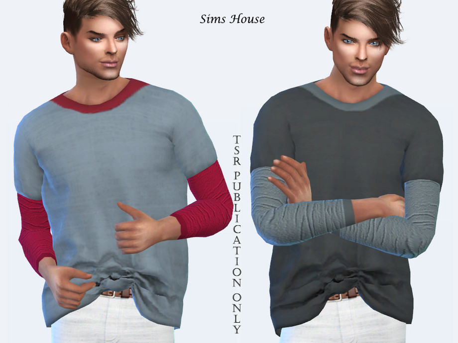The Sims Resource Mens T Shirt Large Size Long Sleeves