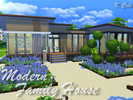 Sims 4 — Modern Family House (No CC) by KCole — Bright modern home for a large sim family. Designed for a family of 6