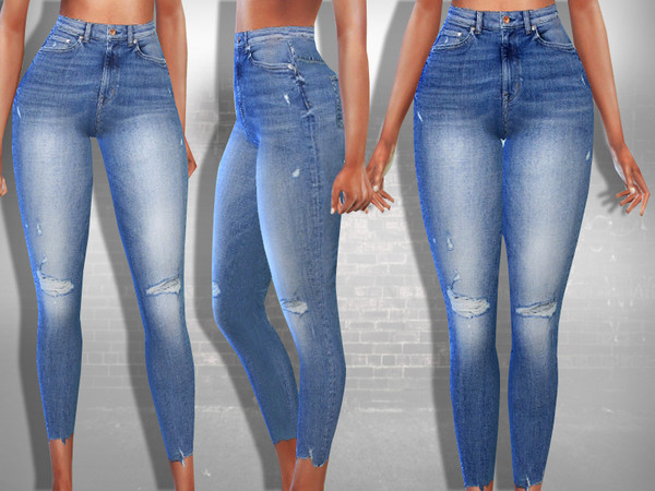 The Sims Resource - Hm Cropped Ankle Fit Jeans