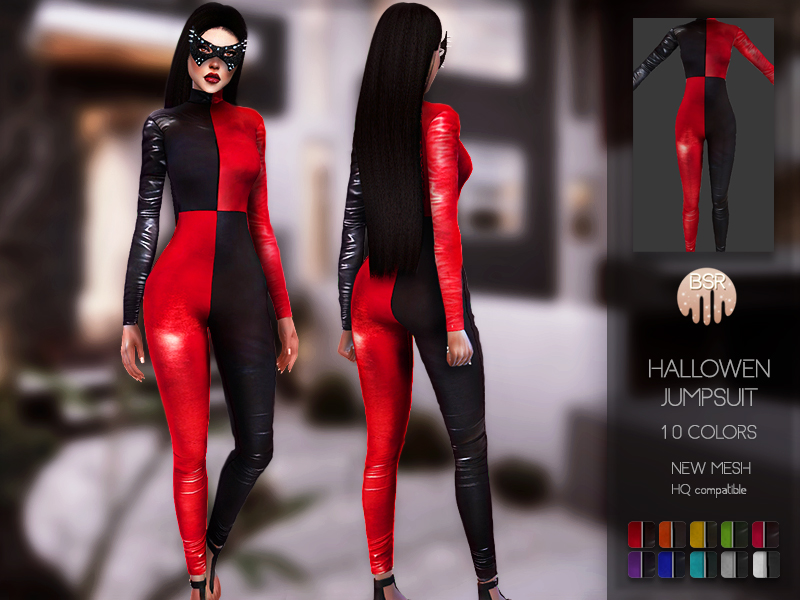 Sims 4 — Hallowen Jumpsuit BD123 by busra-tr — 10 colors Adult-Elder-Teen-Young Adult For Female Custom thumbnail