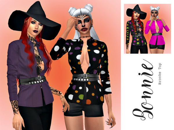 Sims 4 — Bonnie - Brooke Top - Recolor Belaloallure by HazelsCloset — This is a Recolor of Belaloallure's Brooke Top .