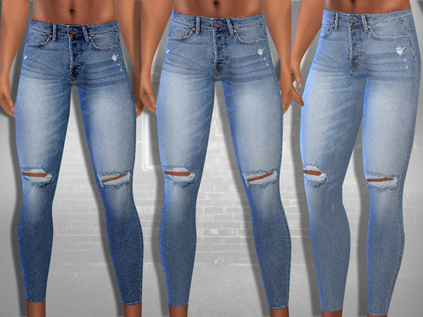 The Sims Resource - Men Hm Ripped Skinny Fit Jeans