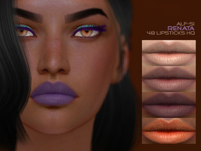 Sims 4 — Renata - Lipstick 06 HQ by Alf-si — - teen + ; - humans, aliens, vampires, mermaids; - 48 colors; - unnatural
