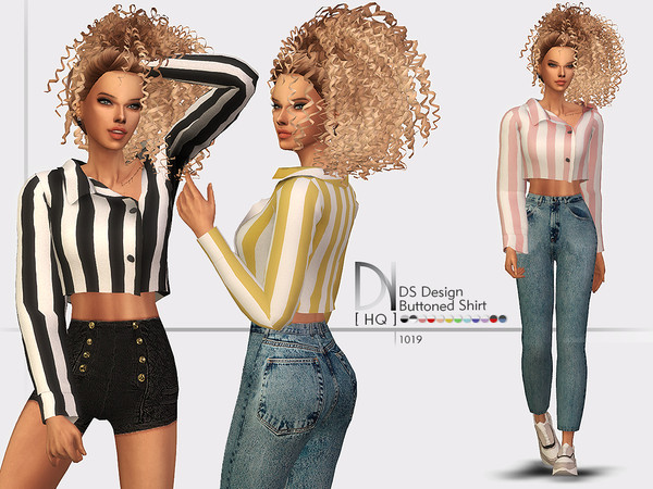 The Sims Resource - DS Design Buttoned Shirt