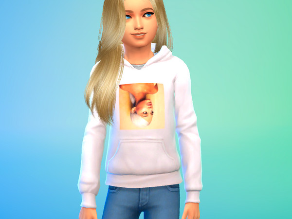 Sims 4 — Hoodie Ariana Grande picture by Ketheira2 — A simple hoodie with Ariana Grande printed on it.