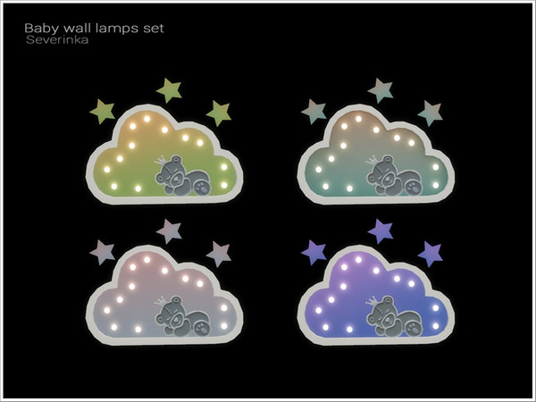 Sims 4 — [BabyLamps] - cloud with stars by Severinka_ — Wall night lamp Cloud with stars and Teddybear From the set 'Baby
