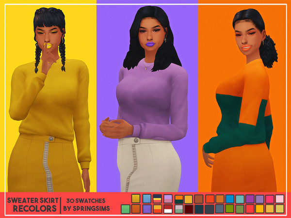 The Sims Resource - Sweater Skirt - SpringSims