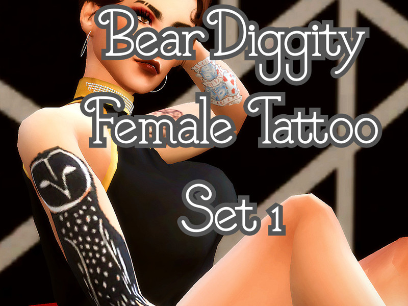 Sims 4 BearDiggity Female Tattoo Set 1 by BearDiggity