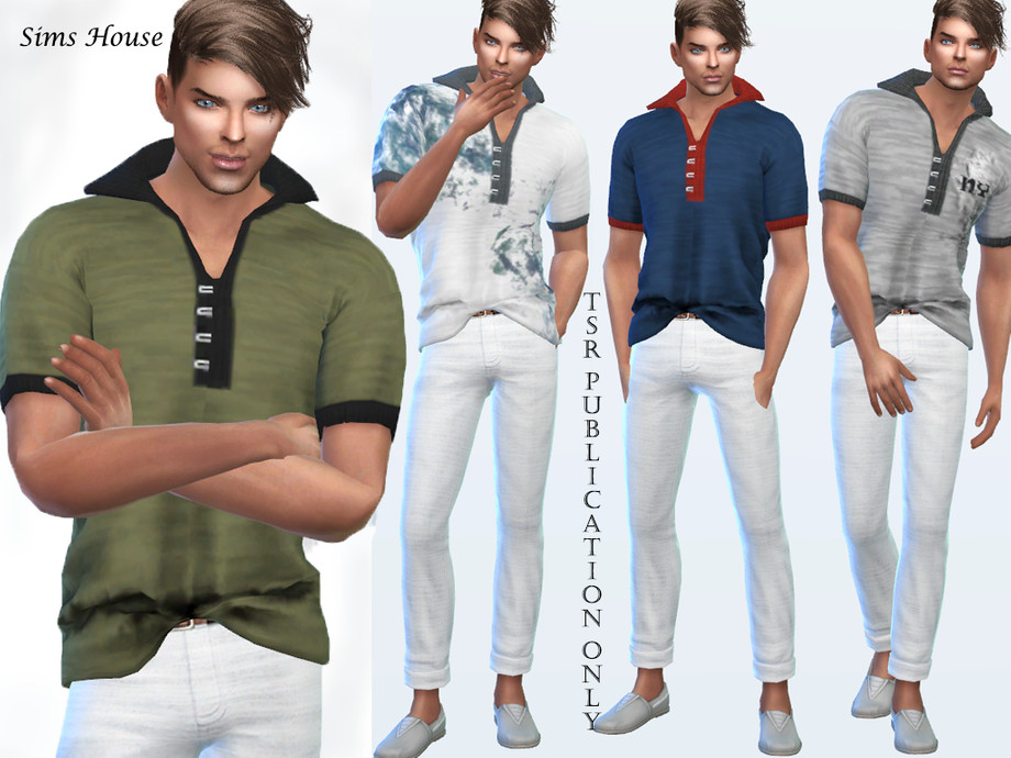 The Sims Resource - Men's polo shirt