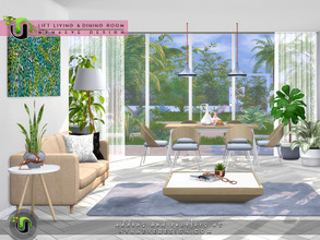 Sims 4 — Lift Dining and Living Room by NynaeveDesign — In this dining living room combo light pours in through the large