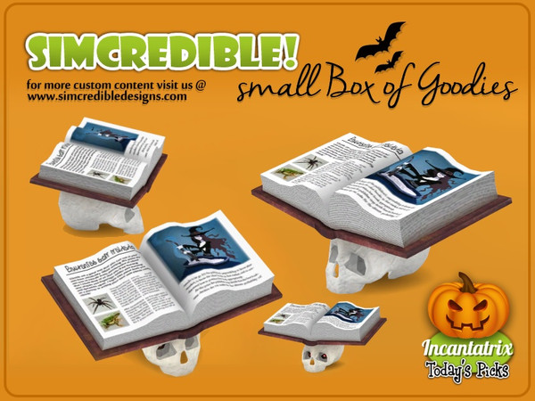 Sims 4 — Incantatrix Small Box of goodies #8 - Skull book recipe by SIMcredible! — It's SIMcredible! Small box of goodies