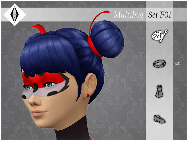 Sims 4 — Multibug - SetF01 - Face Paint - Mask by AleNikSimmer — THIS PACK HAS ONLY THE MASK. -TOU-: DON'T reupload my