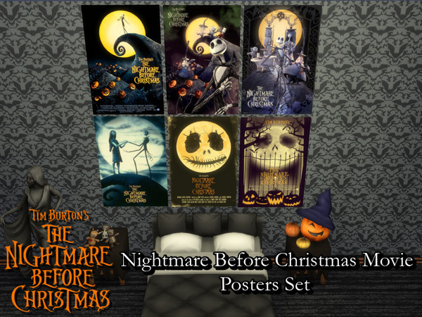 Sims 4 — Nightmare Before Christmas Posters Set by PhoenixTsukino — Set of posters featuring the Halloween/Christmas