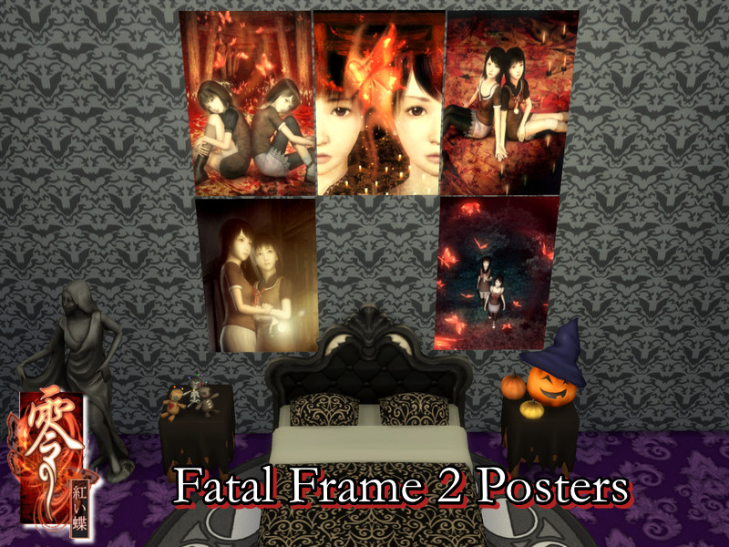 Sims 4 Fatal Frame 2 Crimson Butterfly Posters Set by PhoenixTsukino