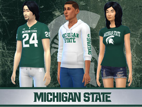 Sims 4 — Michigan State Spartans Collection by RJG811 — Michigan State Spartans Collection Football Jerseys Female Tee