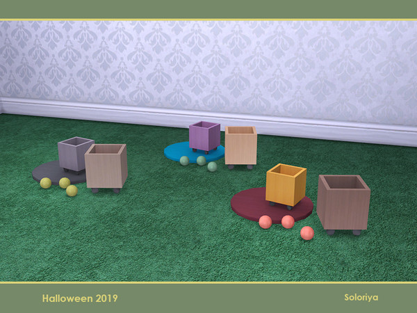 Sims 4 — Gladys. Boxes and Balls by soloriya — Decorative wooden boxes and balls in one mesh. Part of Gladys set. 3 color