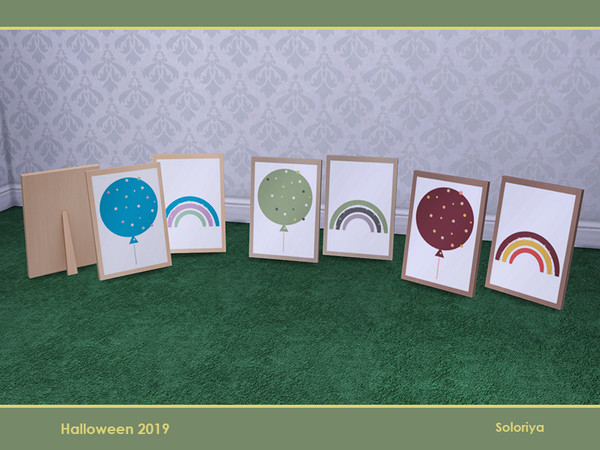 Sims 4 — Gladys. Floor Painting by soloriya — Large floor painting. Part of Gladys set. 6 color variations. Category: