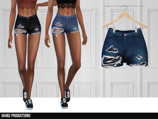 Sims 4 — ShakeProductions 331 - Denim Shorts by ShakeProductions — Denim Shorts High Waisted 6 Colors