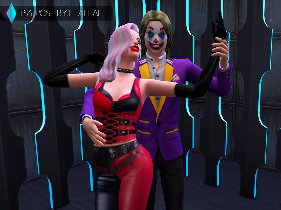 Позы Joker&Harley pose pack от LeaIllai для Симс 4