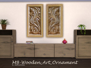 Sims 4 — MB-Wooden_Art_Ornament by matomibotaki — MB-Wooden_Art_Ornament, elegant wooden art decor objects for walls and