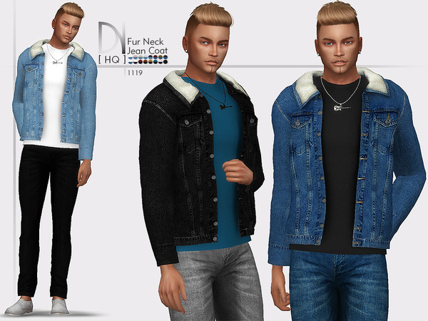 The Sims Resource - Fur Neck Jean Coat