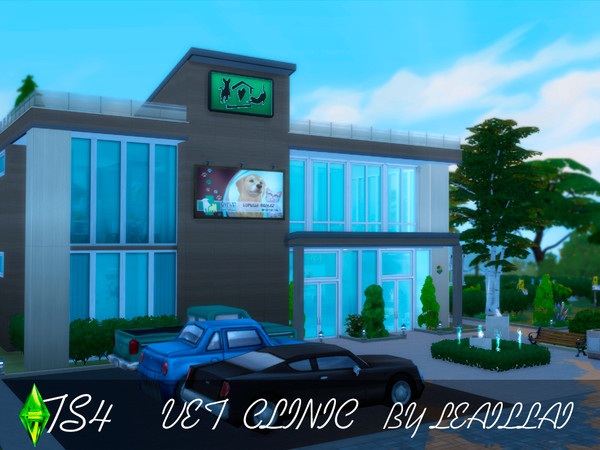 Sims 4 — Vet Clinic by LeaIllai — Bring your pets to a warm, happy place! The Vet Clinic has all your pet care needs, and