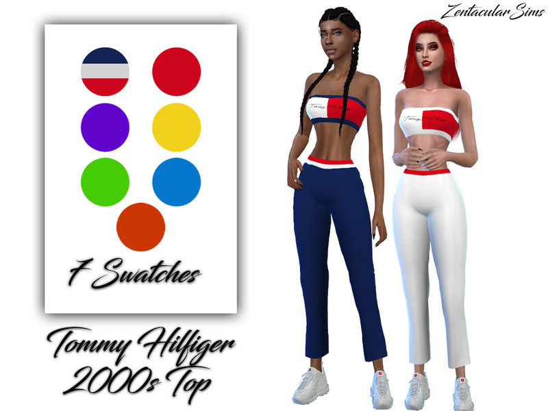 sandaler Stor vrangforestilling gullig The Sims Resource - Tommy Hilfiger 2000s Top