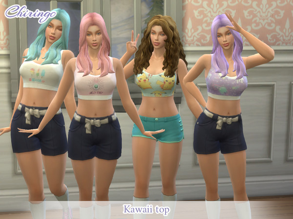 Sims 4 — Kawaii top by chiringo-chan — Kawaii and fairykei inspired tops. - Don't claim as your own - Don't reupload -