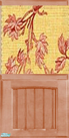 Sims 2 — Red Toile Wallpaper Set - Red Toile 3a by jyackley01 — Beautiful Red and Yellow toile wallpaper with light wood