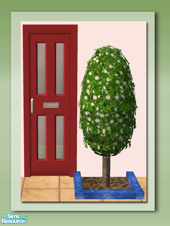 Sims 2 — Egg Shrub -  White Flowers by Shakeshaft — Part of a set of Shrubs to add architecture and colour to your sims
