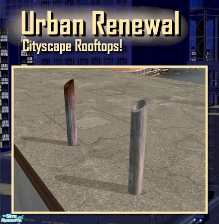 Sims 2 — Rooftop Fluted Exhaust by Cyclonesue — A rooftop exhaust flue in two colour designs.