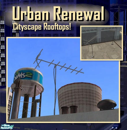 Sims 2 — Television Aeriel by Cyclonesue — Rooftop TV antennae in two colours.