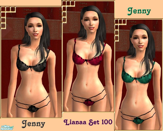 Sims 2 — Set 100 Jenny by Lianaa — Jenny - naughty undies for your sims in 6 colours