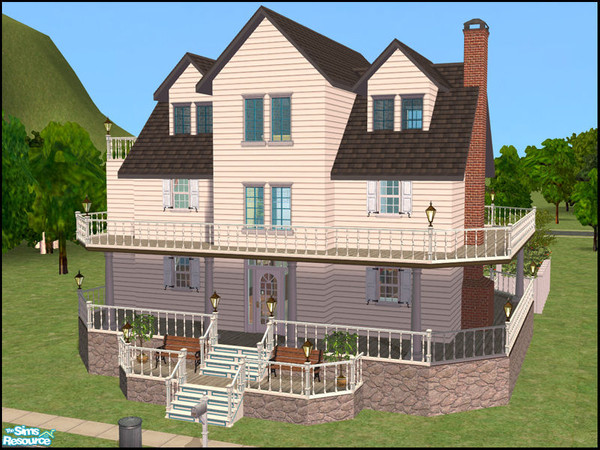 Sims 2 — Victorian Suburbia by LadyMinion — A well-appointed family home. Traditional Victorian styling on the outside,