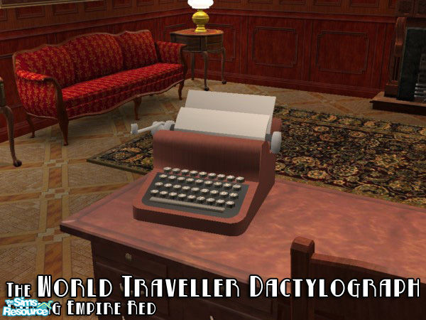 Sims 2 — World Traveller Dactylograph - Red by BeOSBoxBoy — An homage to the utilitarian furniture of the 1940s-1960s; a