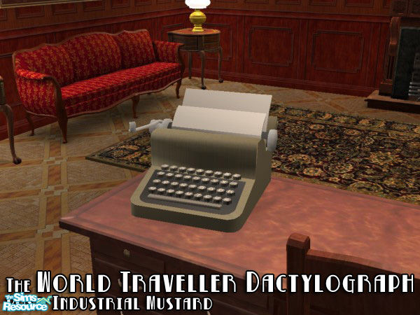 Sims 2 — World Traveller Dactylograph - Mustard by BeOSBoxBoy — An homage to the utilitarian furniture of the