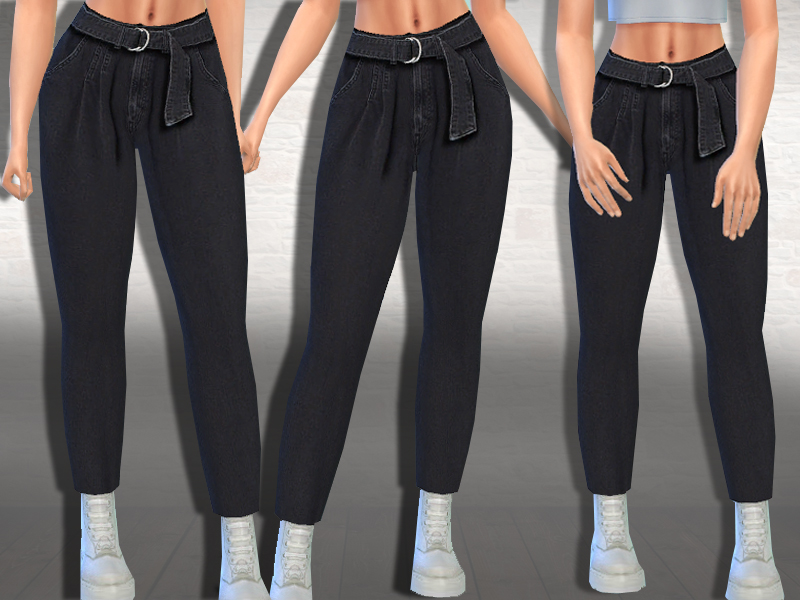 The Sims Resource - Hm Cropped Mom Jeans