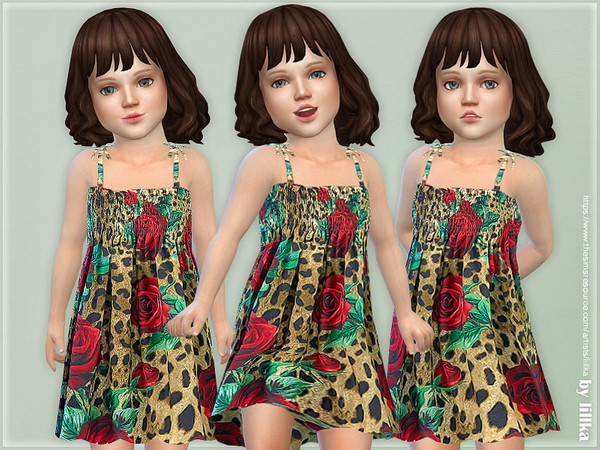 Sims 4 — Flowers Print Summer Dress [NEEDS TODDLER STUFF] by lillka — Flowers Print Summer Dress for Toddler Girls YOU