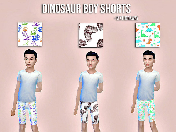 Sims 4 — Dinoboyshorts_wxtheraway by wxtheraway — dino shorts for child 