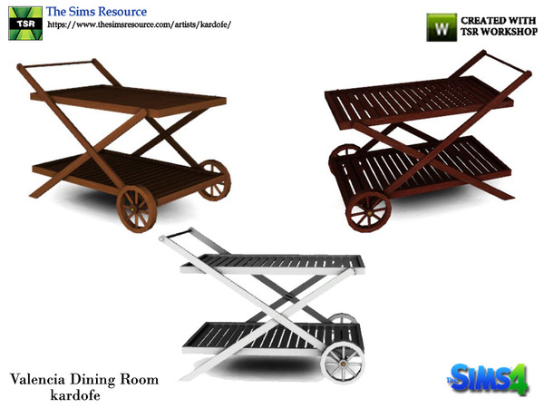 Sims 4 — kardofe_Valencia Dining Room_Auxiliary trolley by kardofe — Auxiliary trolley, wooden, with slats, in three