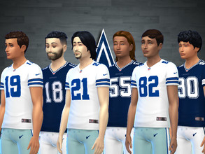 Sims 4 — Dallas Cowboys jerseys updated by RJG811 — Dallas Cowboys jerseys 6 players added -Randall Cobb, Amari Cooper,