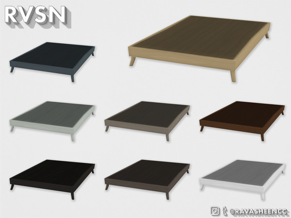 Sims 4 — Never Been Bedder Platform Bed Frame - Double by RAVASHEEN — This discrete, platform bed frame is simple and