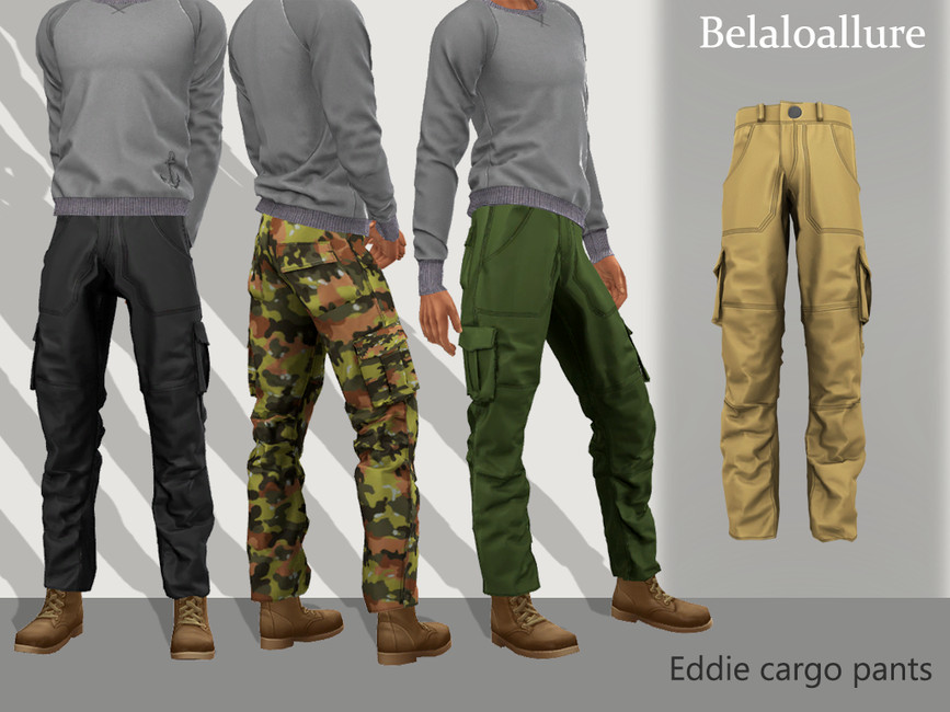 The Sims Resource - Belaloallure_Eddie cargo pants