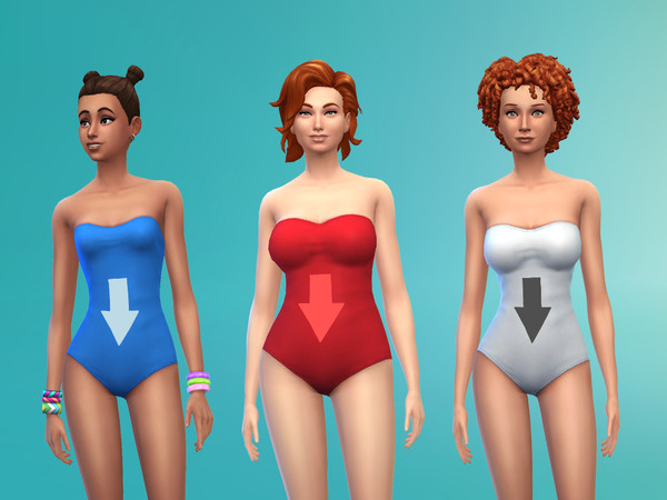 Sims 4 — Arrow Swimsuit - Tshirt by jorgia87 — Make your outfit fun with Arrow Swimsuit &amp; Tshirt, available in 3