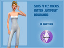 Sims 4 — Maxis match jumpsuit for women. by FahrenSight — This jumpsuit is for women, teen to elders. It comes in 10